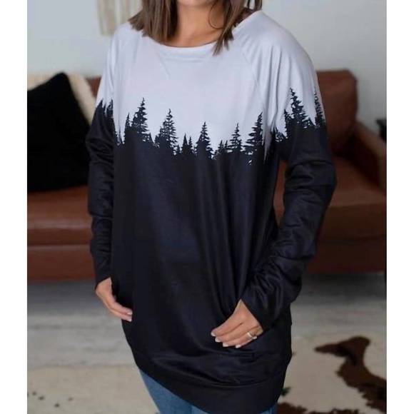 NEW SHIRLEY STONE juniper raglan pocket tunic in black - Picture 1 of 3